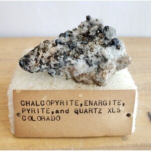 Chalcopyrite, Enargite, Pyrite and Quartz Mineral, Colorado 66g Estate Specimen
